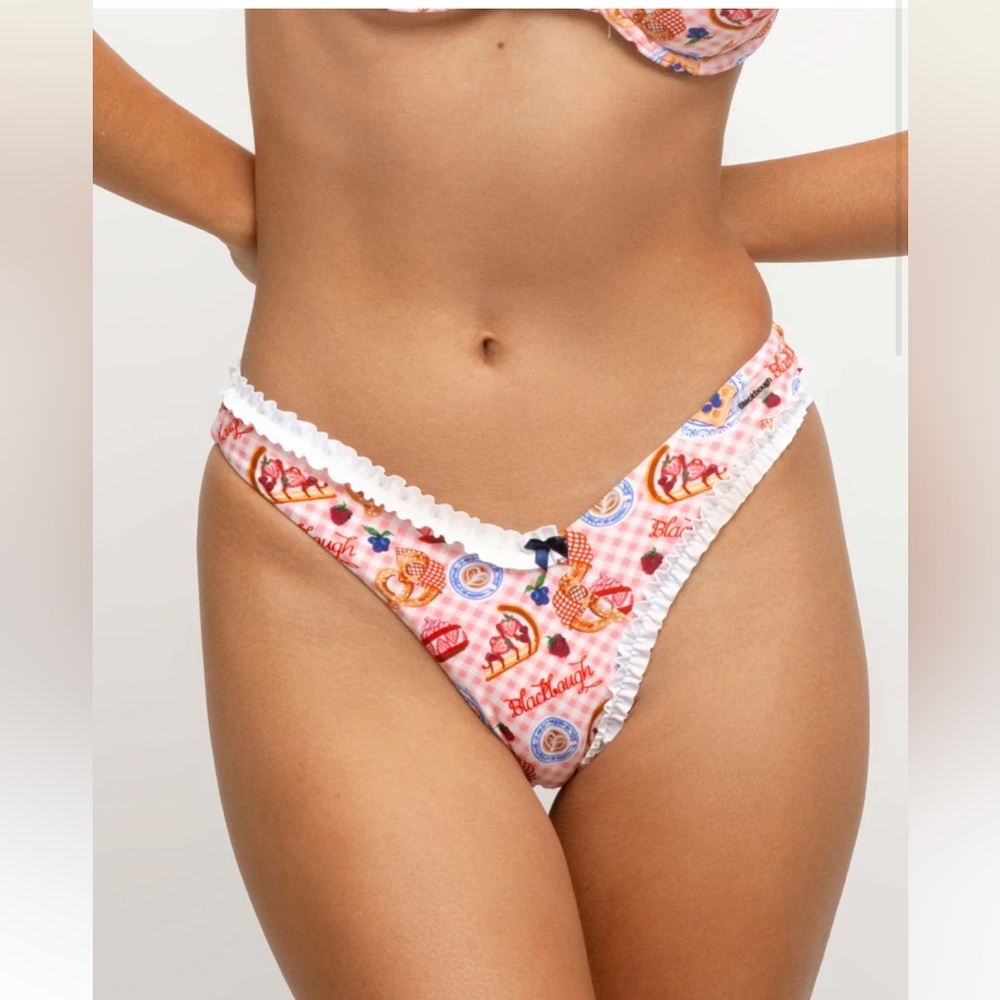 AMELIA FRILLED CHEEKY BOTTOMS- Blackbough size M